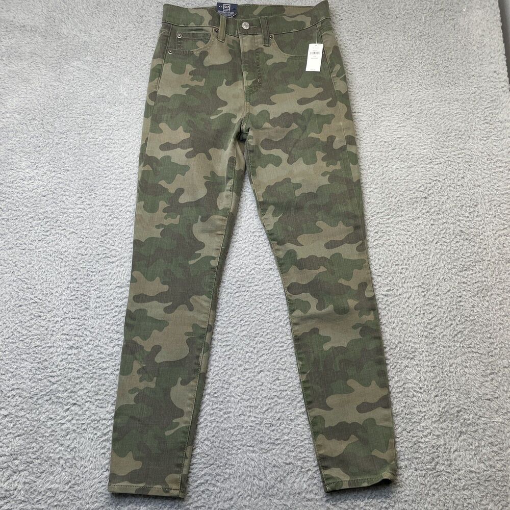 GAP Skinny Jeans Womens 4R Camouflage Pants True Skinny Ankle High Rise Stretch